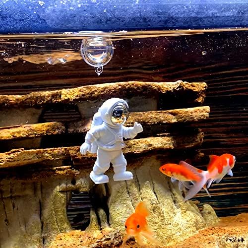 Lope & ng Decorações de tanques de peixes Flutuante Astronaut Acessórios de brinquedos de aquário com bola de flutuação, Decoração