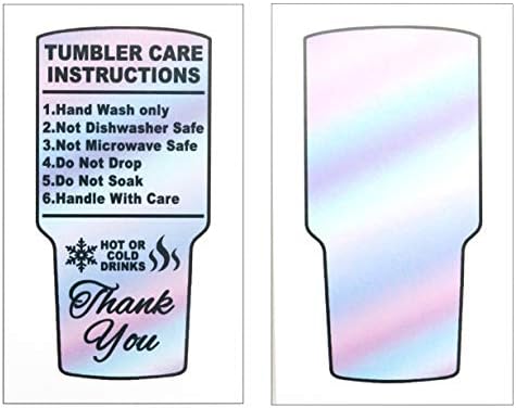 50 Cartões de cuidados com o copo Instruções de cuidados com o copo Cuidado e limpeza Instruções de cuidados de caneca Rainbow