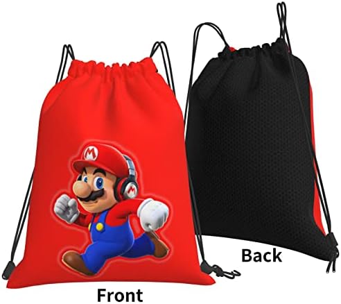 Música uwnxpiw Bags de traço de desenho vermelho de anime Cartoon Gym Backpack Bag Yoga Sports para homens Mulheres leves leves