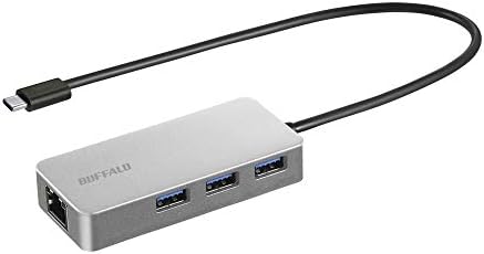 Buffalo LUD-U3-CGHSV/N GIGA Compatível Type-C Docking Station, Adaptador LAN, Port Lan Wired, USB 3.2, fabricante japonês, prata