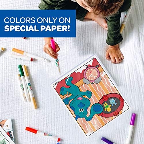 Crayola blues pistas de cor, 18 páginas para colorir sem bagunça e 5 marcadores de bagunça, presente para crianças