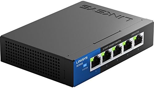 Linksys SE3005: interruptor não gerenciado Ethernet de 5 portas, rede de computadores, portas de detecção automática maximizam o fluxo de dados para até 1.000 Mbps