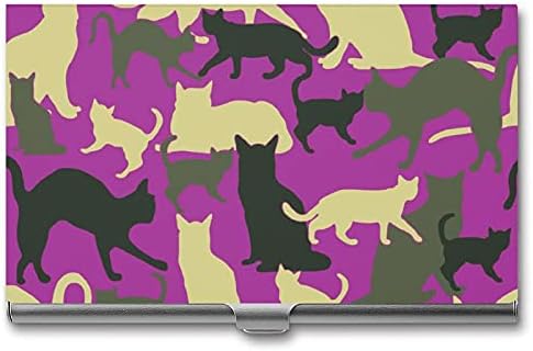 Camuflagem Animal Cat Aluminium Business Caset Holder Slim Wallet for Men Women