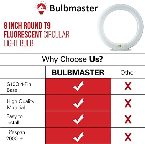 Bulbmaster fc12t9/ww 32 watts 12 polegadas redondo t9 lâmpada circular fluorescente, branca quente 3000k, fc12t9 1930