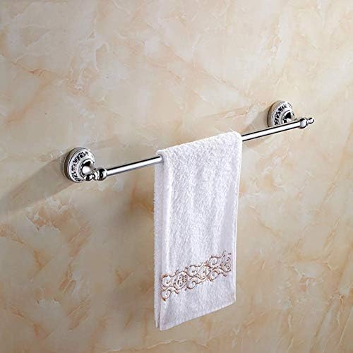Rack de toalha simples genérico, toalha de porcelana azul e branca de pólo único, barra de toalha de cobre completa, toalhas de montagem na parede Toalha de toalha de banheiro do porta