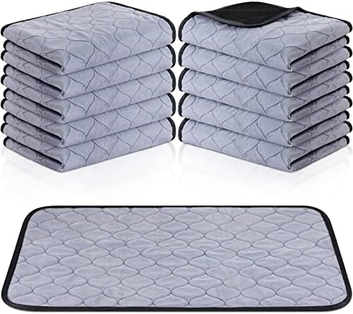 Sintuff 10 PCs laváveis ​​almofadas para xixi reutilizáveis ​​almofadas de treinamento à prova d'água Mat Almofadas absorventes de pano Potty almofadas para sofá de piso, 24 x 18
