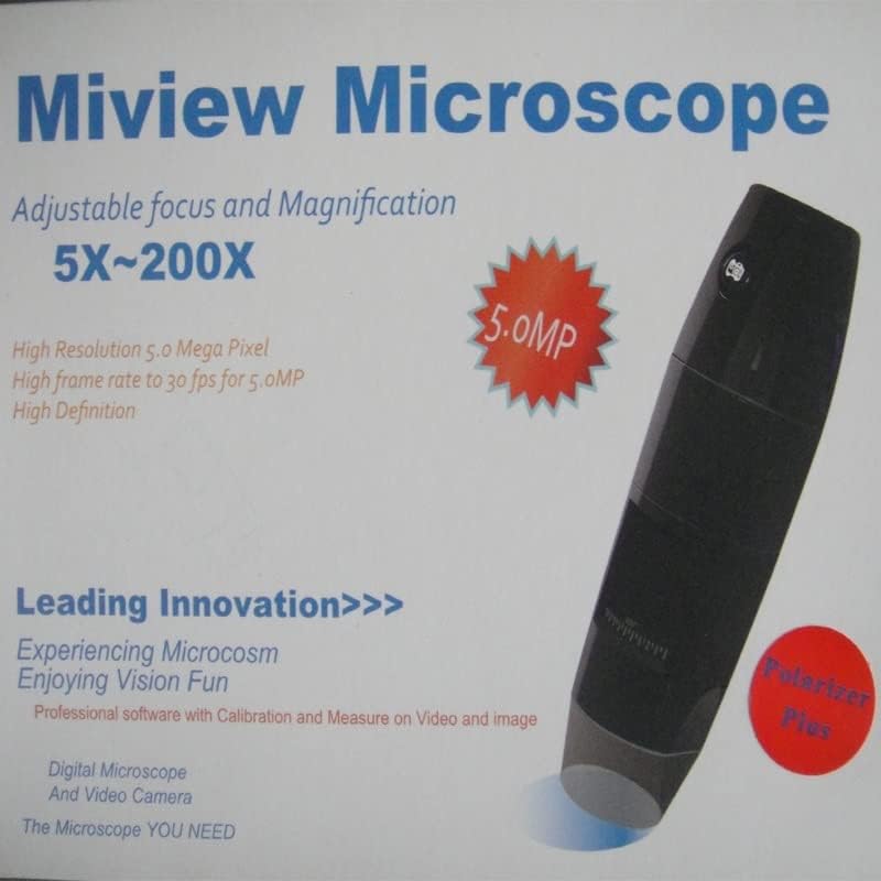 Acessórios para microscópio USB Digital Polarizer Microscope Video Câmera de 5MP Sensor de imagem e 200x Times Digital Zoom Lab