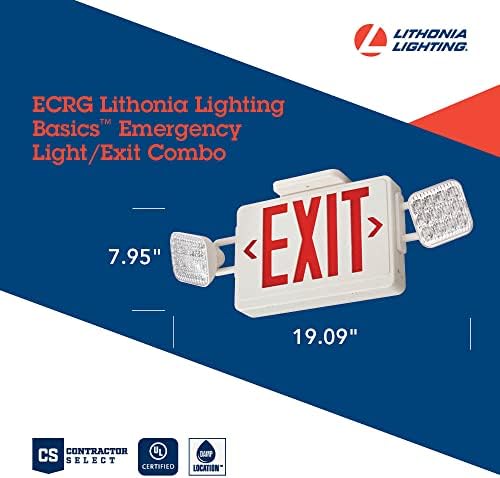Lithonia Iluminação ECRG Basics ™ Combinamento de luz/saída de emergência, quadrado