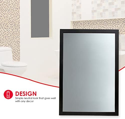 Home Basics Basics Retangular Wall Mirror | Quadro MDF sólido | Espelho de vidro durável | Design mínimo para decoração contemporânea