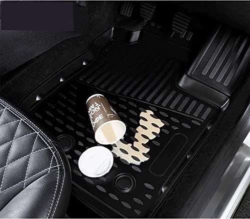 All Weather Rubber Car Floor Tapetes com revestimento de carga - Matões de piso frontal e traseiro de conjunto completo 3D preto para Peugeot 208 2012-2019