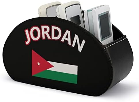 Bandeira dos detentores de controle remoto da Jordan TV Organizador da área de mesa de armazenamento de couro com 5 compartimento