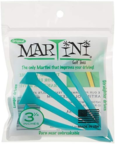 Martini Golf Tees 3-1/4 Durável camisetas de plástico, aqua