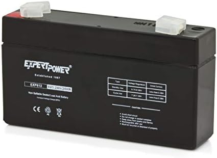 ExpertPower Exp612 6V 1,2 AMP A bateria recarregável substitui o Leoch DJW6-1.2 T1 F1 6V1.3AH 6V1.4AH 6V1.2AH LP6-1.4-Terminais F1