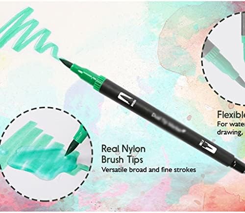 SJYDQ 24/60 Cores marcadores de arte de aquarela Definir caneta de caneta dupla Fininer Desenho de pintura de pintura de papelaria