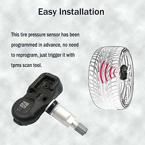 Sensor de pressão do pneu Hisport TPMS 42607-33021 - 1PCS Sistema de monitoramento de pressão dos pneus TPMS Sensor