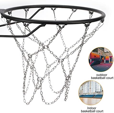 Rede de basquete Dakzhou, cadeia trançada de aço inoxidável, rede de basquete padrão, instalação rápida. Adequado para climas internos e externos