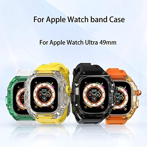 Ilazi para Apple Watch Ultra 49mm Case Band Series 8 7 6 5 4 Se Band Bacelet Strap Watchband Band Mod Kit Cover Rugged Protective