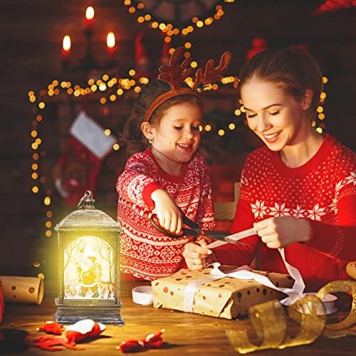 Lanterna de Natal rústica, decoração de lanterna iluminada de Natal, peça central da lanterna de mesa de Natal, árvore