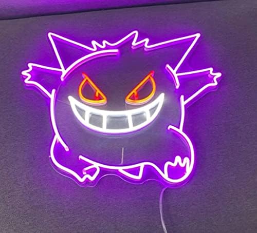 Cleus Anime Neon Sign para o quarto Decoração de parede Pup Fantasma Luz liderada com sinal de néon com interruptor