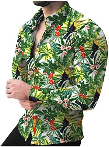 Camisas de manga comprida para homens 2023 Botão de verão da praia para baixo y2k tops casuais moda plus size colarinho blusas