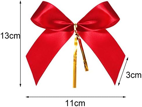 Sumind 48 peças arco de natal arco de fita vermelha para árvore de Natal, coroa de natal, decoração de presentes