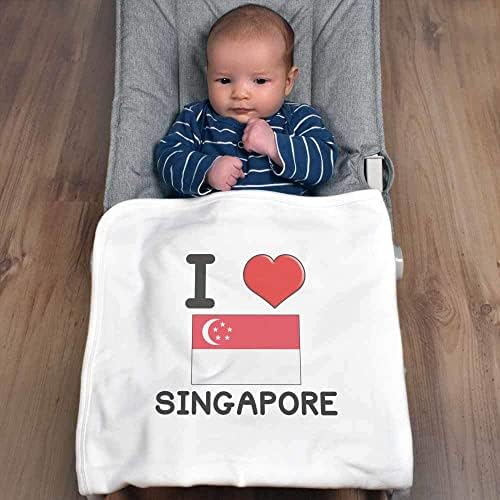 Azeeda 'I Love Singapore' Cotton Baby Blain / Shawl