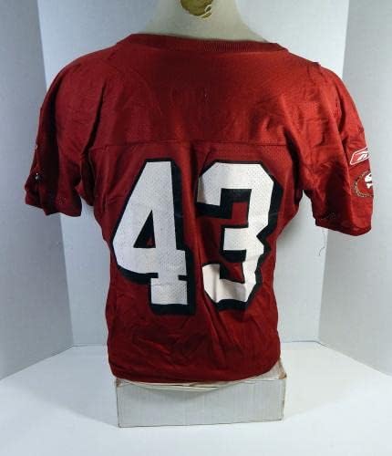 2004 San Francisco 49ers Maurice Hicks #43 Game usou camisa de prática vermelha 954 - Jerseys de jogo NFL não assinado
