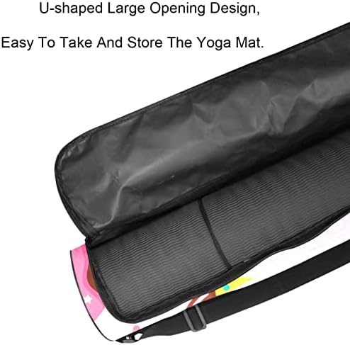 Bolsa de tapete de ioga ratgdn, donuts de padrões de verão Exercício portador de tapete de ioga saco de transporte de yoga full-zip
