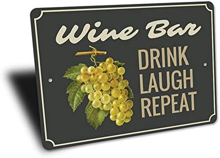 Sinal de frase de vinho, decoração do bar de vinho, sinal de barra de vinho, sinal de amante de vinho, sinal de Wino, decoração de Wino, sinal de alumínio da videira - 12 x 18