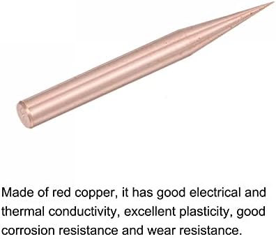 Uxcell Red Copper Electrodes, para descarga de eletrodo EDM de faísca, 5,9 mm de 25 graus Dica de 60 mm de comprimento
