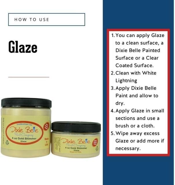 Dixie Belle Glaze | Sapphire Pearl | Esmalte de tinta à base de água | Acabamento de tinta para arremessar e lavar cores | Decor