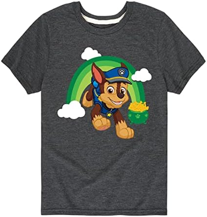 Vestuário Híbrido - Patrulha da PAW - Dia de São Patrício - Persiga o Rainbow - Camiseta gráfica de manga curta e