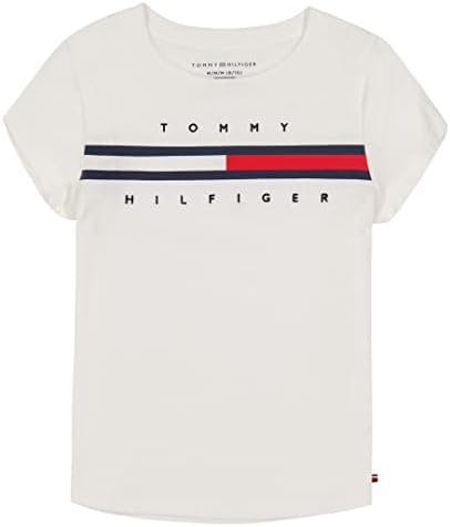 Tommy Hilfiger Girls 'Slave Slave Flag Logo Camiseta Crewneck