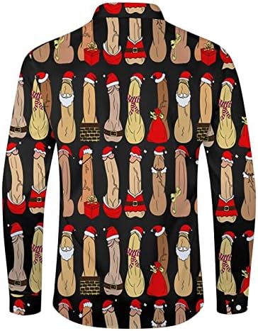 XXBR Christmas Casual Button Down Camisetas para masculino Coloque de colarinho de colarinho de colarinho de colarinho Novelty Tops Xmas Funny Graphic Designer camisa