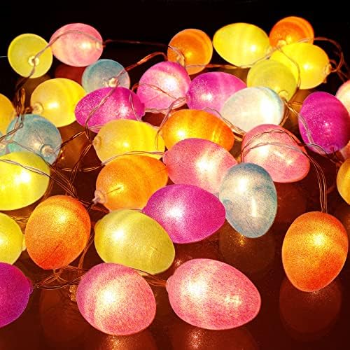 13,2 pés 36 peças luzes LED de Páscoa Luz Luz de cor brilhante Decoração de ovos de raster para lareira da festa da Páscoa,