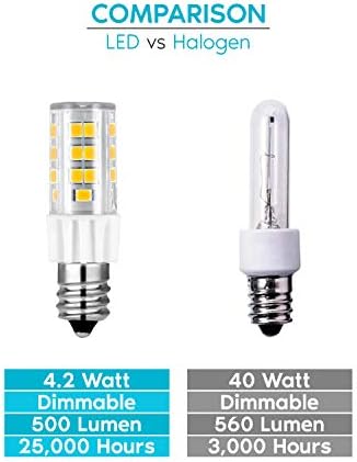 Luxrite Dimmable E12 LED BULB T4/T3, 40W Equivalente, 4000K White frio, 500 lúmens, mini lâmpada liderada por candelabros, ETL listada