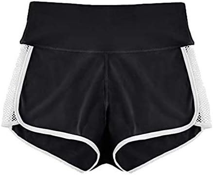 JOFOW Fitness Running Workout Calças Athletic Sports Leggings Yoga Pants feminino shorts femininos ioga B-Black