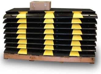 Palete de estacionamento de 40 listras de borracha listrada amarela com 160 parafusos e escudos parafusos e escudos