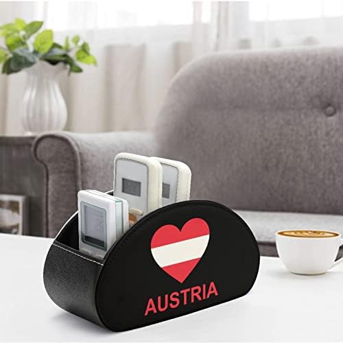Love Austria Leather Remote Control Solter com 5 Compartamentos Bandeja de Desktop de caixa de armazenamento Office