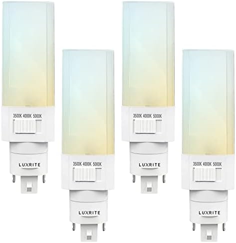 Luxrite Horizontal PL LED CFL Substituição, 11W, desvio de lastro, se encaixa em G24D G24Q GX24Q, 3 cor selecionáveis ​​3500k-5000k,