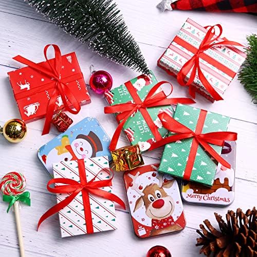 8pcs Christmas Gift Card Titular, colorido Corte de lata de cartão de Natal Colorido 4,3 x 3,1 x 0,6 Para a festa de Natal Favorias de suprimentos com cartão de felicitações