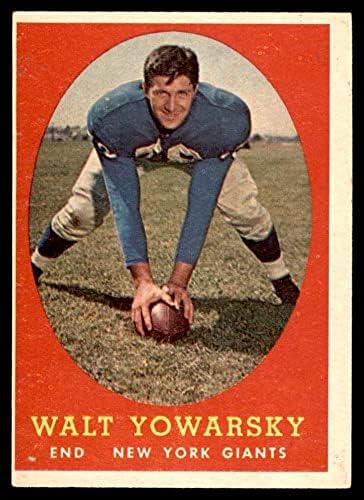 1958 Topps # 101 Walt Yowarsky New York Giants-FB Good Giants-FB Kentucky