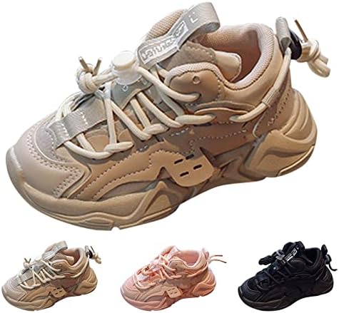 Sneaker Kids Spring e Autumn Children Sports Shoes para meninos e meninas de fundo grosso e não deslize Lace Up Cor quente