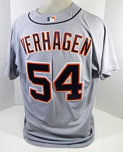 Detroit Tigers Drew Verhagen 54 Game usou Grey Jersey 50 DP21041 - Jerseys MLB usada no jogo