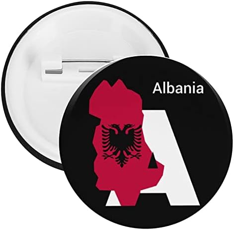 Bandeira do mapa da águia da Albânia tnplate tnplate pino de 2,3 polegadas Botão Pinback