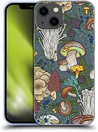 ASEEMON Compatível com iPhone 13 Case Floresta de cogumelos Natureza Planta Planta à prova de choque TPU TPU Silicone Phone Protection