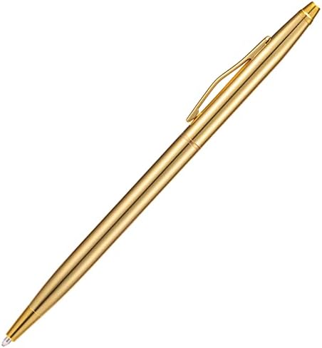 Wikult 6 peças caneta esferográfica de metal dourado, 1 mm de tinta preta de 1 mm escrita suave, para o professor de
