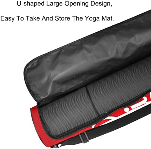 Bolsa de transportadora de tapete de ioga vermelha do Dia dos Namorados com alça de ombro de ioga bolsa de ginástica