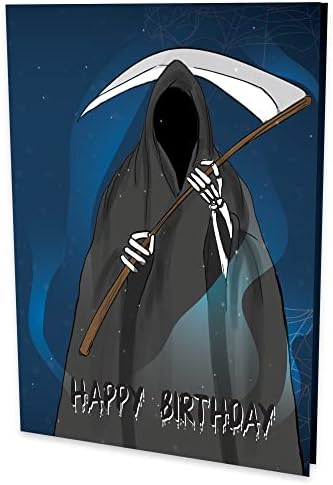 Cartão de aniversário pop -up engraçado assustador | Creepy 3D pop -up espelhado Tombstone BDAY CARD | Cartões de aniversário