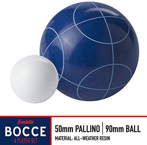 Franklin Sports Bocce Ball Conjunto - 8 TODAS as bolas de Bocce e 1 pallino - praia, gramado do quintal ou jogo de festas ao ar livre
